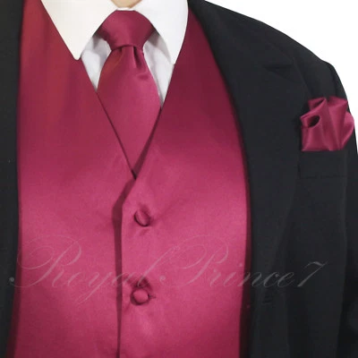 Brand Q Waistcoat Dress Vest and Neck Tie Hankie Set Wedding Prom Party Formal - Image 1 of 2