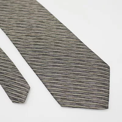 Corbata de seda a rayas tejida negra tostada Kenneth Cole New York Foto 1 de 4