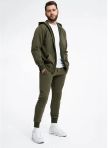 Swet Tailor NEU Neu mit Etikett Herren Large Armeegrün Stretch Fleece Jogginghose Fitnessstudio Training - Bild 1 von 4