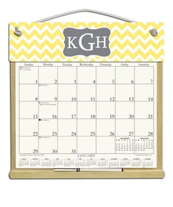 MONOGRAM WOODEN REFILLABLE CALENDAR HOLDER - REFILLS AVAILABLE EVERY YEAR! - Picture 1 of 1