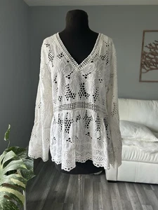 Luna Moon Anthropology Women Embroided Top Shirt Size Us L New/wtags - Bild 1 von 8