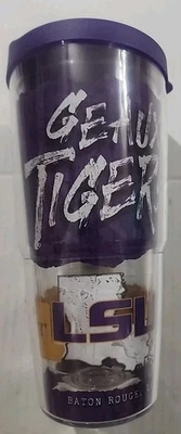 LSU Graphics 24oz Tervis Tumbler Louisiana State University W/purple Lid, EUC - Image 1 of 4