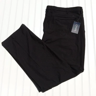Pantalones de vestir CHAPS para hombre 44 x 30 negros rendimiento de golf chinos frente plano calce ajustado Foto 1 de 4