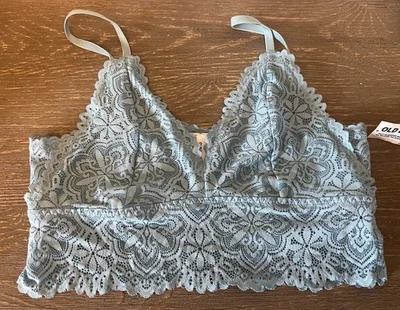 Old Navy Blue Lace Longline Bralette Size L NWT - Image 1 of 4