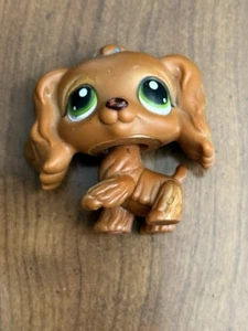 Littlest Pet Shop LPS #252 Brown Cocker Spaniel Dog Green Eyes Authentic Hasbro - Picture 1 of 3