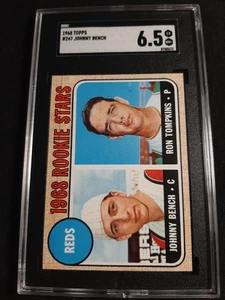 Tarjeta de novato 1968 Topps Johnny Bench RC #247 SGC EX-NM+ 6,5 - Imagen 1 de 2