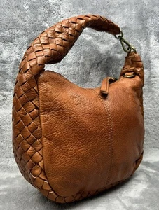 Markenlose Intrecciato Webleder braune Handtasche Hobo hergestellt in Indien - Bild 1 von 15