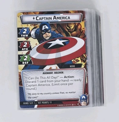 Marvel Champions LCG Captain America Hero Pack Sleeved Rare Out Of Print OOP - Image 1 of 4