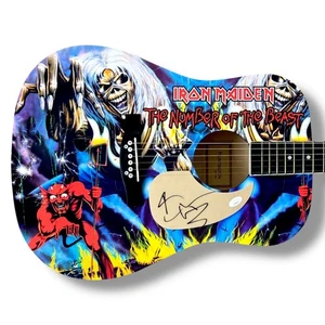 Chitarra firmata Bruce Dickinson personalizzata JSA COA Iron Maiden numero della bestia - Foto 1 di 3