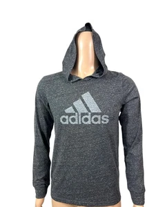Adidas Boys Long Sleeved Hooded T-Shirt XL 18/20 Grey Casual Lightweight AA8057 - Picture 1 of 14