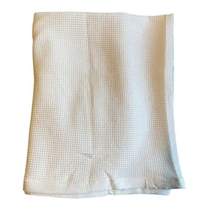 Vintage Leuchtfeuer weiß Waffelmuster Strick Baby Decke Krippe 100 % Baumwolle USA - Bild 1 von 9