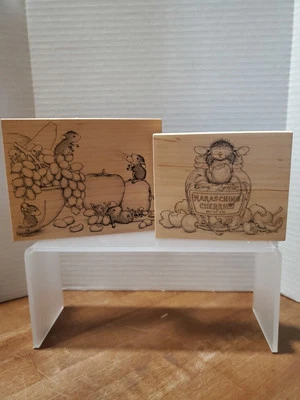 NUEVO Sello de Madera Stampa Rosa Casa Ratón Fructífero Día Cerezas Jubileo Set/2 1998 Foto 1 de 4