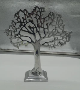 Schmuckbaum, Schmuckständer,  Schmuckhalter,  Lebensbaum,  Metall, silber, 34cm - Bild 1 von 6