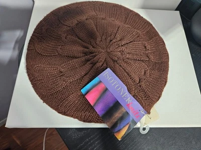 Isotoner Cable Boina Sombrero Chocolate Nuevo Con Etiquetas Foto 1 de 2