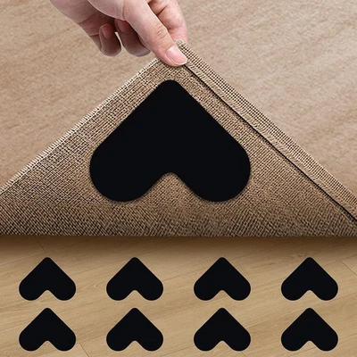 8 Pcs Rug Carpet Tape Non Gripper Pads for Hardwood Tile Flooring - Image 1 of 4