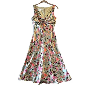 Vintage Maggy London Sz 4 Bias Cut Slip Dress 100% Silk Floral Empire Babydoll - Picture 1 of 12