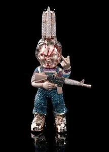 5 kt Rundschliff echter Moissanit Herren Horror Puppe Anhänger 925 Sterlingsilber - Bild 1 von 9