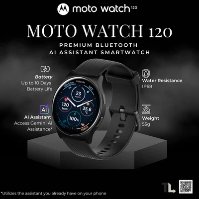 Moto Watch 120 Premium Bluetooth AI Assistant Smartwatch - Motorola - Image 1 of 3