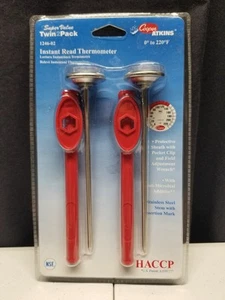 Twin Pack Instant Read Thermometers Model 1246-02 - Stainless Stem New - Picture 1 of 4