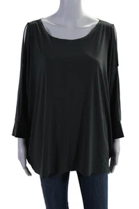 Planet by Lauren G Womens Flowy Poncho Winged Shoulder Slit Blouse Gray Size OS - Picture 1 of 6