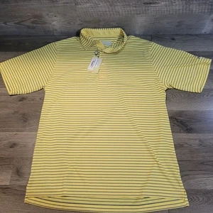 Donald Ross Golfshirt kurzarm gelb blau gestreift Größe M  - Bild 1 von 10
