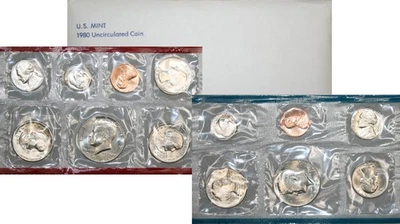 1980 US Mint Set with Three SBA Dollars and Original Government Packaging - Image 1 of 4