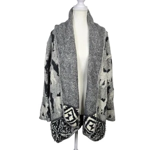 Anthropologie Akemi + Kin Alpaka Mischung grau offen Strickjacke Pullover Damen L - Bild 1 von 6