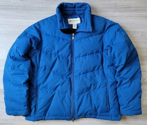 Vintage Eddie Bauer Jacke Herren L Blau Gänsedaunen Stepp Bomber Puffer Mantel Retro - Bild 1 von 13