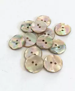24 Buttons Orange Iridescent Natural Real Shell 2-Hole Sew Sewing 20 mm #SH25 - Picture 1 of 5