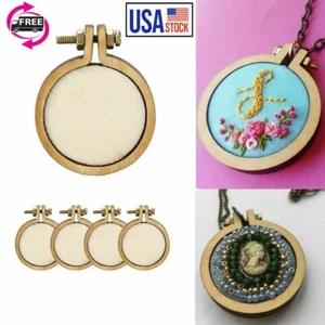 10 Pcs Mini Embroidery Hoop Ring Wooden Cross Stitch Frame For Hand Craft Hot - Picture 1 of 10