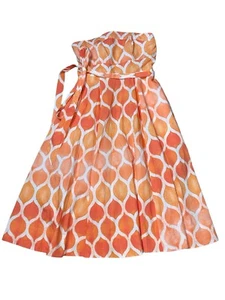 Anthropologie Freya Cotton Poplin Dress by Maeve Orange Coral Size 4 - Picture 1 of 12