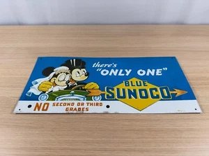 RARE Disney Blue Sunoco There's "Only One" (8.5" x 18") Metal Sign - Foto 1 di 14