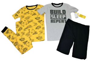 Carter's Build Sleep Repeat 4-piece Pajamas Set Pants Shorts Boys Size 14 NWT