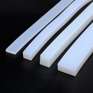 Tira cuadrada de goma de silicona antideslizante tira de sellado blanco - Imagen 1 de 10