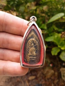 AUTHENTIC Monk Thai Buddha Amulet Pendant THIALAND BUDDHIST Stick Writing On Bac - Picture 1 of 3