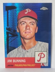 2022 Topps Chrome Platinum Anniversary Blue Prism Refractors #415 Jim Bunning