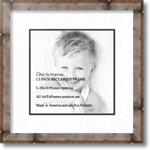ArtToFrames Matted 14x14 Natural Picture Frame with 2" Double Mat, 10x10 Opening - Picture 1 of 621