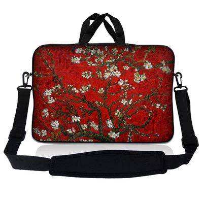 Bolso Funda para Laptop 13.3" 13 con Correa para el Hombro Chromebook Macbook Rojo Almendros Foto 1 de 2