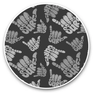 2 x Vinyl Aufkleber 20 cm (BW) - Cool Shaka Surf Hand Surfen Sommer #41047 - Bild 1 von 8