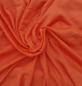 Modal Spandex 2x1 Rib Fabric by Yard Orange 4 Way Stretch 7/16 - Picture 1 of 3