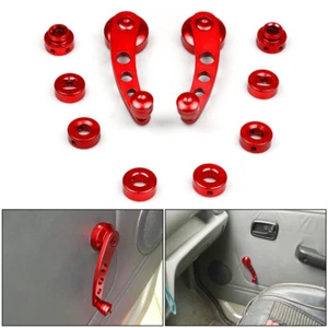 Red Billet Aluminum Alloy Window Crank Handle Winder Kit for Truck Car Door - Foto 1 di 10
