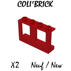 Lego 61345 - 2x Fenêtre Train / Window 1x4x2 Plane Avion - Rouge / Red - NEUF - Imagen 1 de 1
