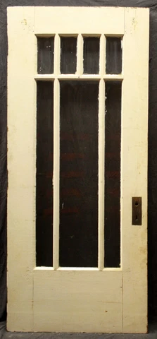 31.5x79.5"x1.75" Antique Vintage Wood Wooden Interior Entry Door 7 Windows Glass Cover