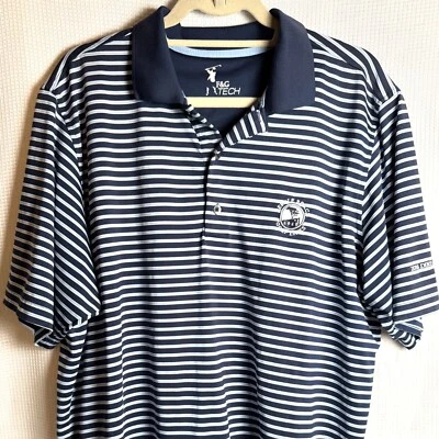 Polo de golf F&G Tech para hombre XL guijarros playa 1919 rayas azules 2016 directores Foto 1 de 4
