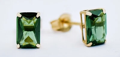 PENDIENTES TSAVORITA GENUINOS 1,28 quilates oro amarillo macizo 14k - Valoración gratuita Foto 1 de 4