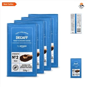 Decaffeinated Ground Coffee Light Roast 1kg 4 Packs Mild Fruity Aroma - Picture 1 of 4