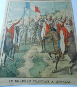 1900 Le drapeau Francais à In Salah Illustration Gravure - Picture 1 of 1