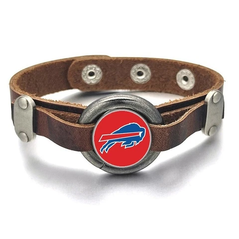 Buffalo Bills Mens Womens Leather Stainless Steel Bracelet FREE SHIP' D25 Cover