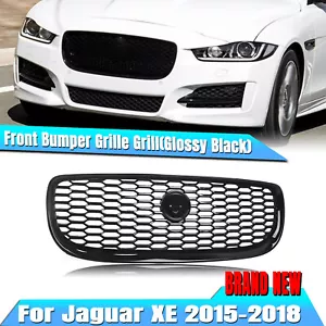 Black Front Bumper Grille Radiator Grill For Jaguar XE 2015-2020 2016 2017 New - Picture 1 of 15