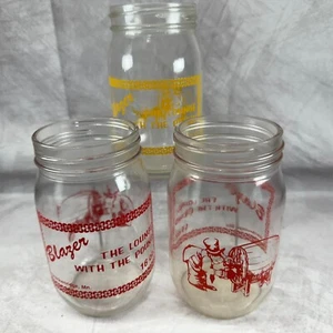 Lote de 3 vasos de bar vintage BLAZER Lounge Breckenridge MN 16 oz tarro de masón - Imagen 1 de 16